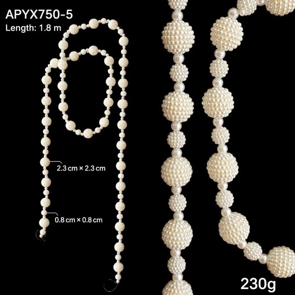 1.8M Acrylic Bead Garland – Crystal & Pearl Christmas Strand Christmas Bead Garland Richie's Style 5