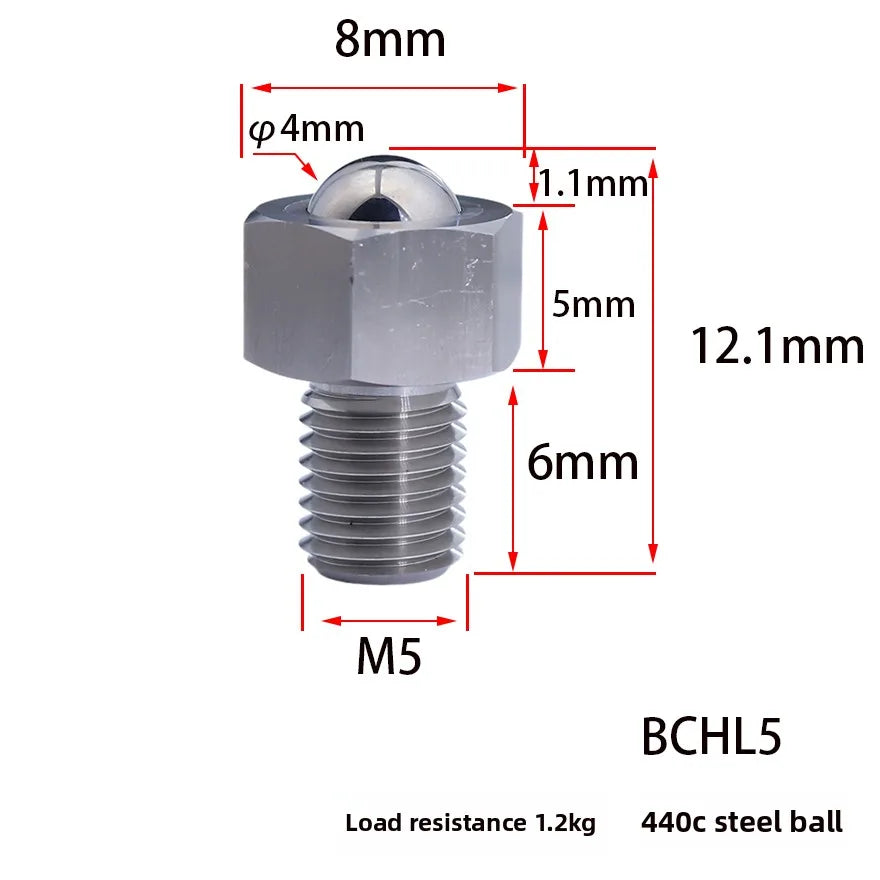 M5–M20 Universal Ball Hex Bolt – Conveyor Roller Connector Hex Bolt Connector Richie's BCHL5 440C QDE02-5