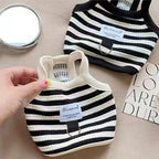 Striped Dog Halter Vest with Leash Ring | Black & White S-L Dog Vest Richie's