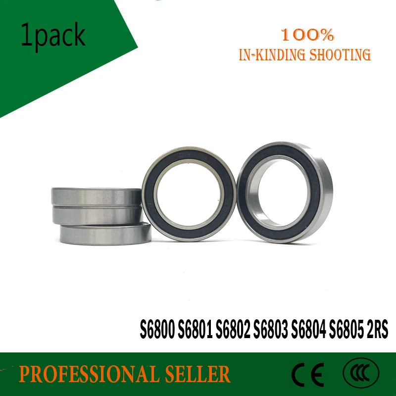 S6800 440C Stainless Steel Deep Groove Ball Bearings 10x19x5mm 2PCS Ball Bearings Richie's