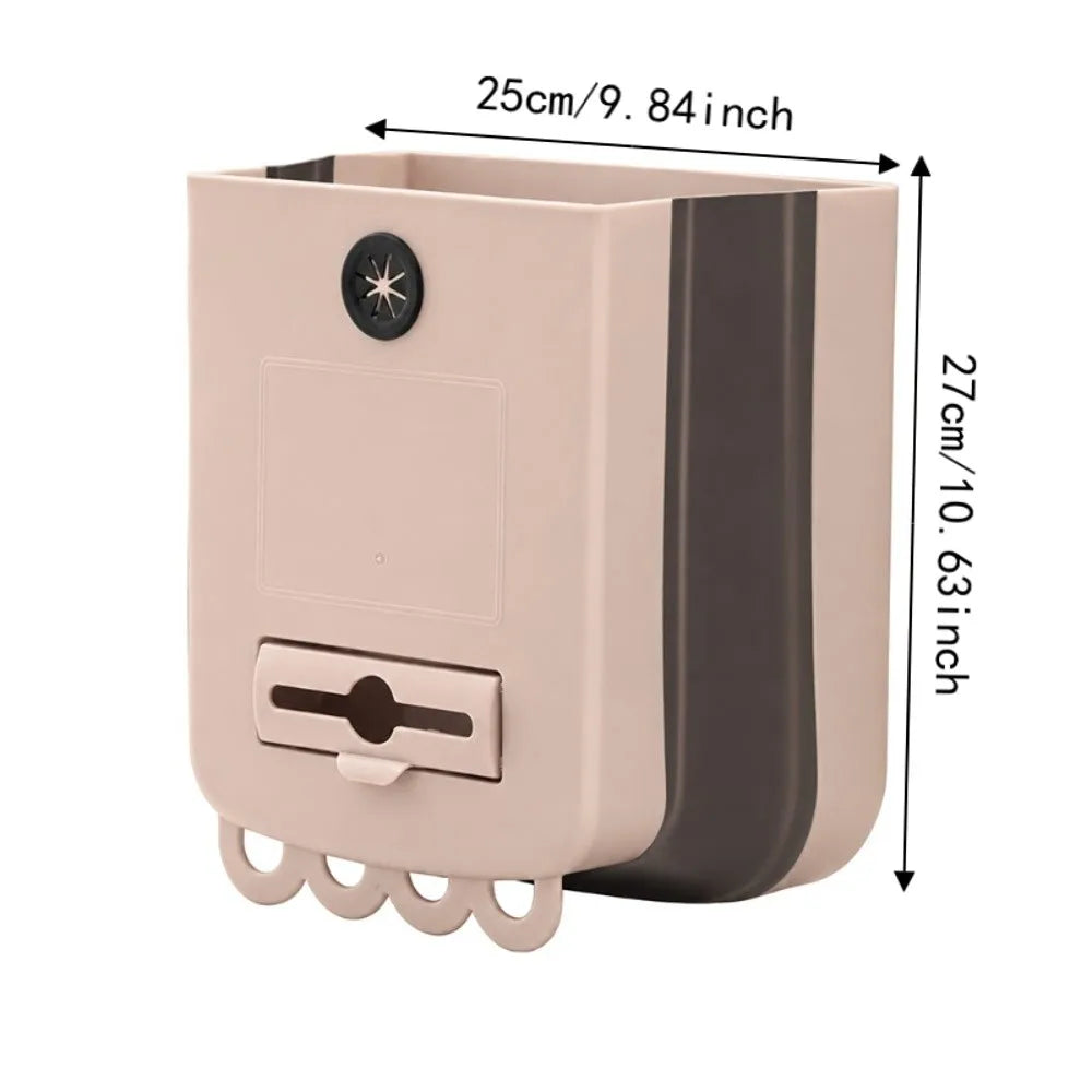 Foldable Hanging Trash Can – Collapsible Wall Mount Waste Bin Hanging Trash Can Richie's Khaki-L