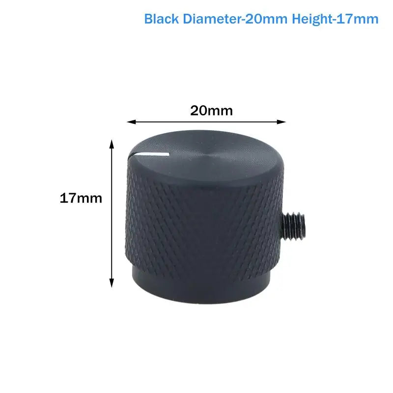 Aluminum Potentiometer Knob 20mm 30mm – Black & Silver Potentiometer Knob Richie's 20x17x6mm Black None