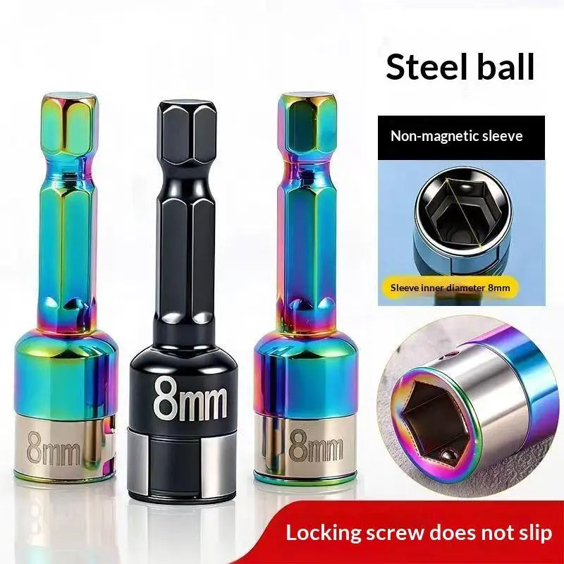 8mm Non-Magnetic Impact Socket CR-Mo Steel 1/4" Hex – 2pc Set Impact Socket Adapter Richie's