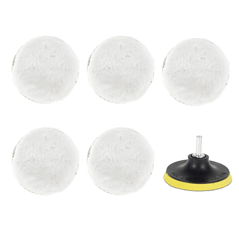 7-Pc 4" Wool Polishing Pads Kit – Hook & Loop Buffing Bonnets Car Polishing Pads Richie's 7pcs set