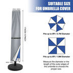 APWIKOGER Patio Umbrella Cover Waterproof Anti-UV with Zipper Patio Umbrella Cover Richie's gray 170cm