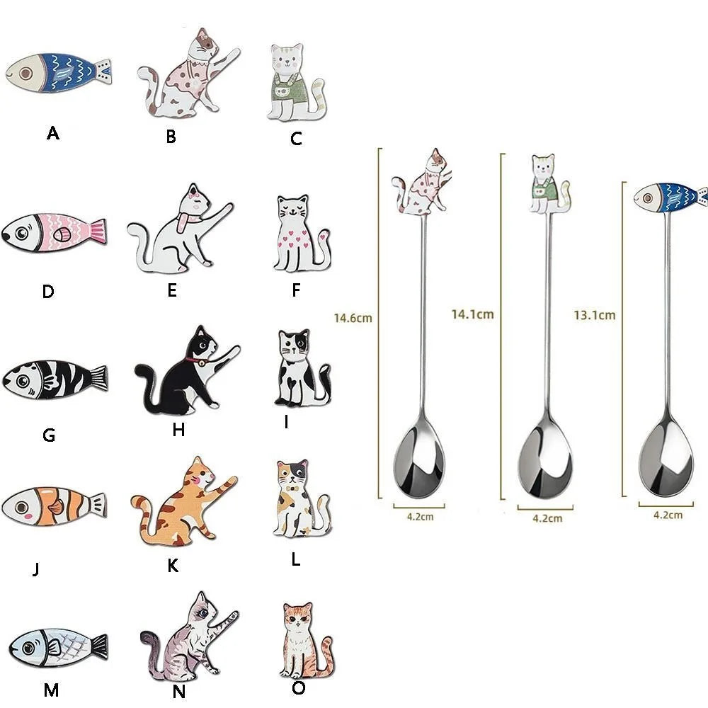 Cartoon Cat Coffee Spoon – Japanese Korean 304 Stainless Steel Decorative Spoon Richie's