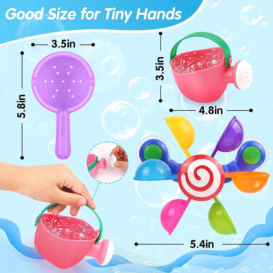 Baby Bath Toys 3-Piece Set – Watering Can, Spoon & Windmill Baby Bath Toy Set Richie's