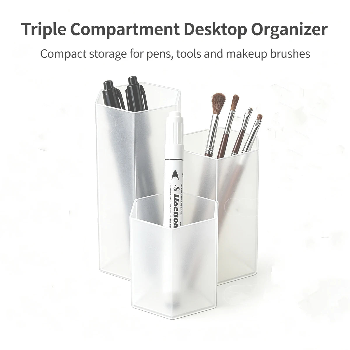 Hexagonal Transparent Pen Holder – Multi-Compartment Organizer Pen & Desk Organizer Richie's
