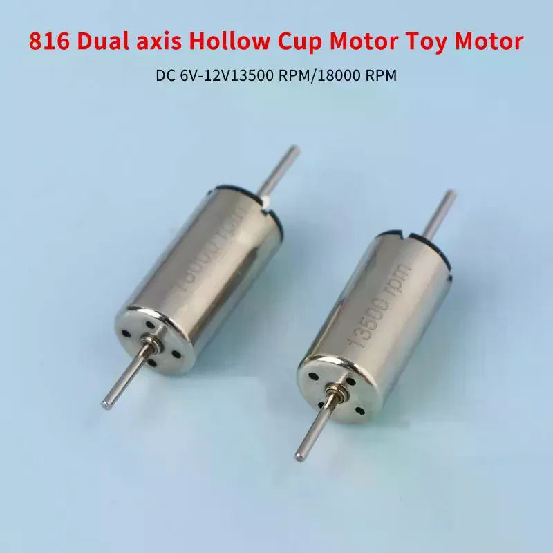 816 Coreless Dual Shaft DC 12V Motor 18000RPM for RC Toys Coreless DC Motor Richie's