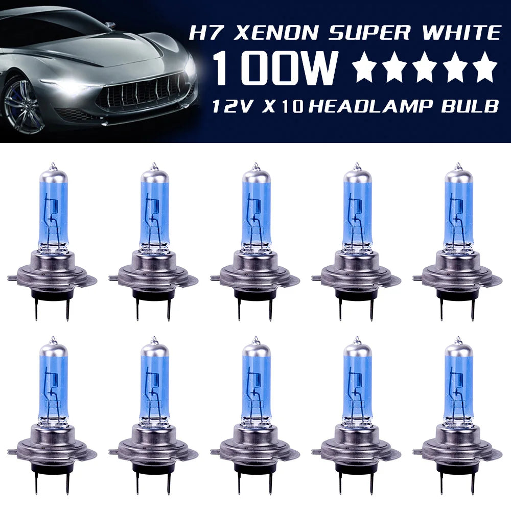 H7 100W Halogen Bulbs 6000K Super Bright Fog & Headlights Automotive Halogen Bulbs Richie's