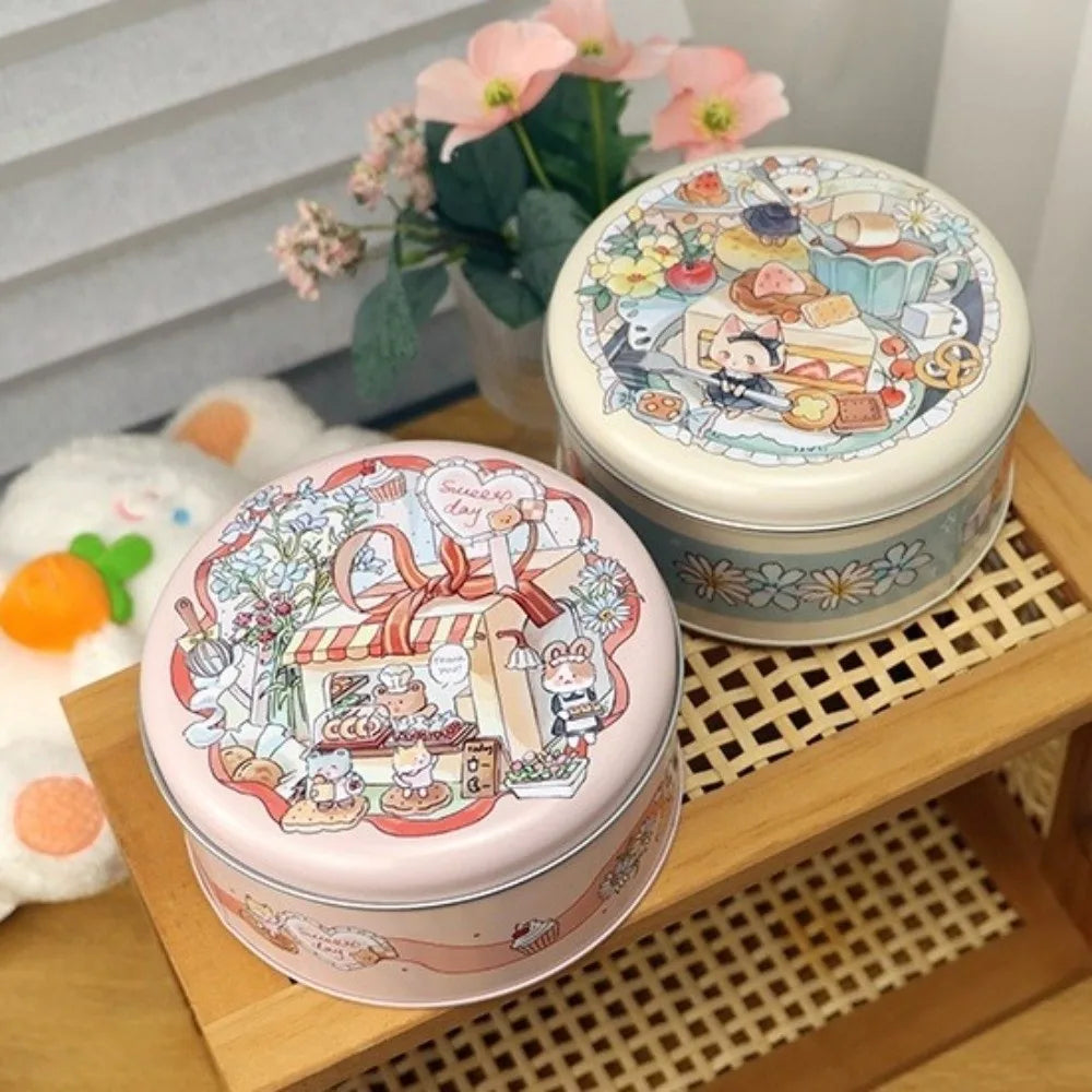Round Cookie Tin Box | 3D Cartoon Candy Storage Can Cookie Tin Box Richie's