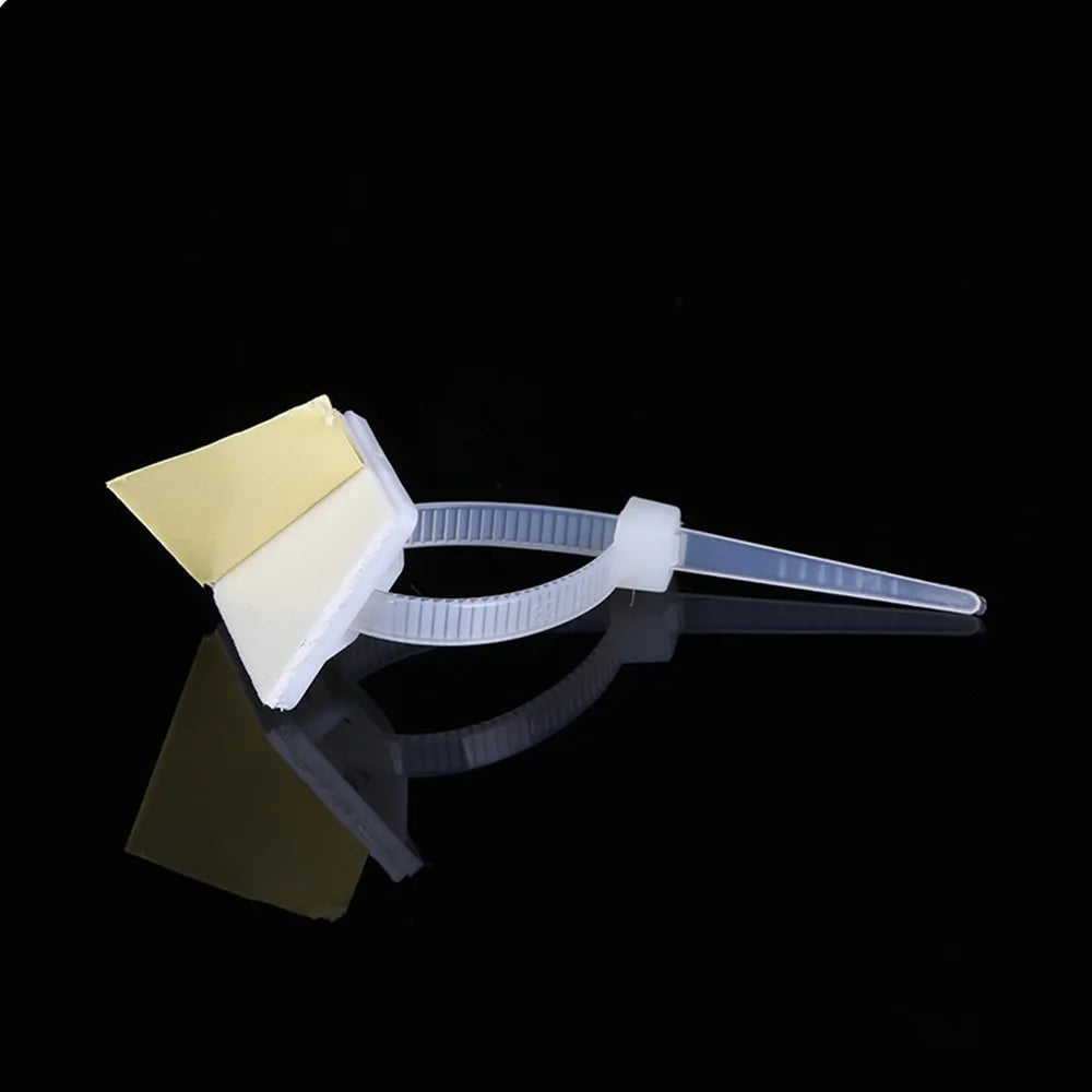 Self-Adhesive Cable Tie Mount Clips White Plastic 20–40mm Cable Management Clips Richie's