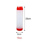 Double Head Squeeze Sauce Bottles 16oz 20oz 24oz | Food-Safe PP Squeeze Sauce Bottles Richie's red-16oz