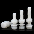 White Nylon Hex Bolt Nut Washer Set M3–M8 Insulated Plastic Nylon Fastener Set Richie's