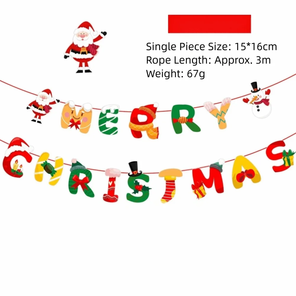 Christmas Hanging Bunting Banner – Xmas Non-Woven Party Decor Christmas Bunting Banner Richie's B