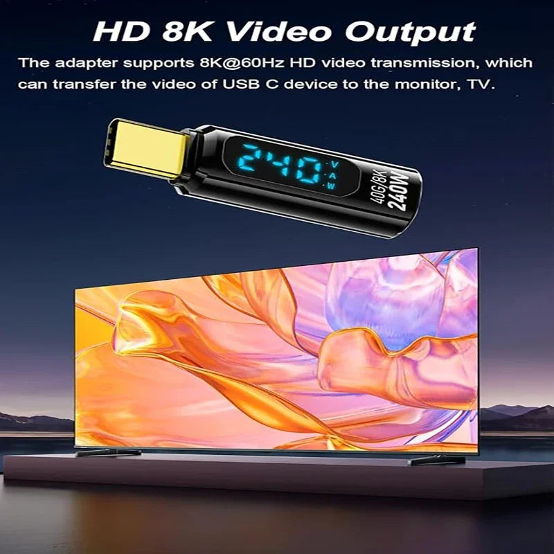 FUCHU 240W USB4 Type-C Digital Display Charging Adapter USB-C Charging Adapter Richie's
