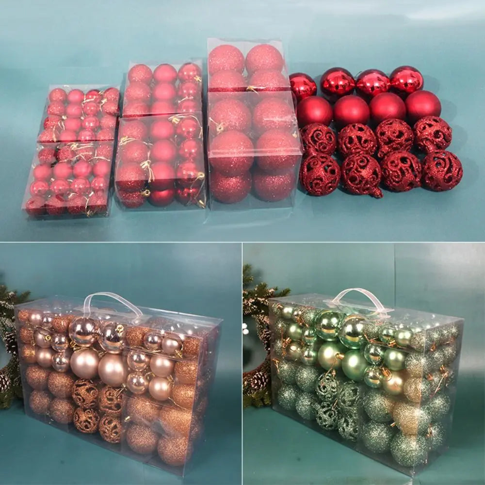 100PCS Christmas Ball Ornaments Set – 8cm, 18 Colors Baubles Christmas Ornament Set Richie's