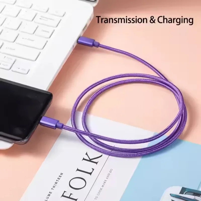 66W USB-C Fast Charging Nylon Braided Cable 1m 2m 3m USB-C Charging Cable Richie's