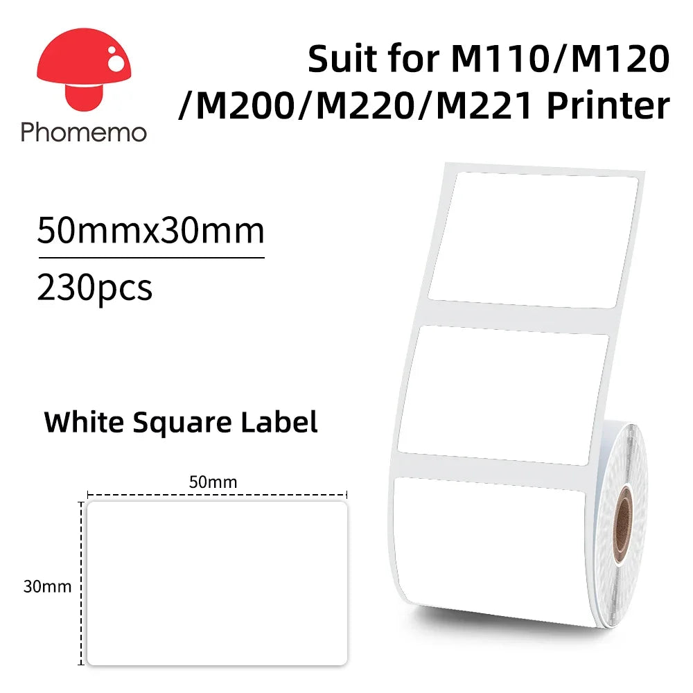 Waterproof Thermal Labels 40x30mm for Phomemo M110 M200 Printers Thermal Label Roll Richie's XP5030-230