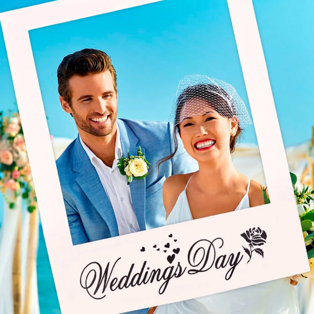 Wedding Photo Frame DIY Prop – White Elegant Photo Booth Photo Booth Prop Richie's