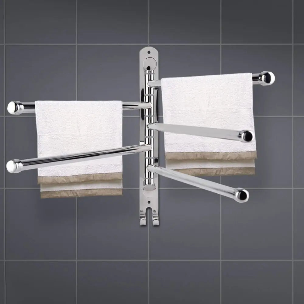 Stainless Steel Swivel Towel Rack – Wall Mounted Double Bar Swivel Towel Rack Richie's