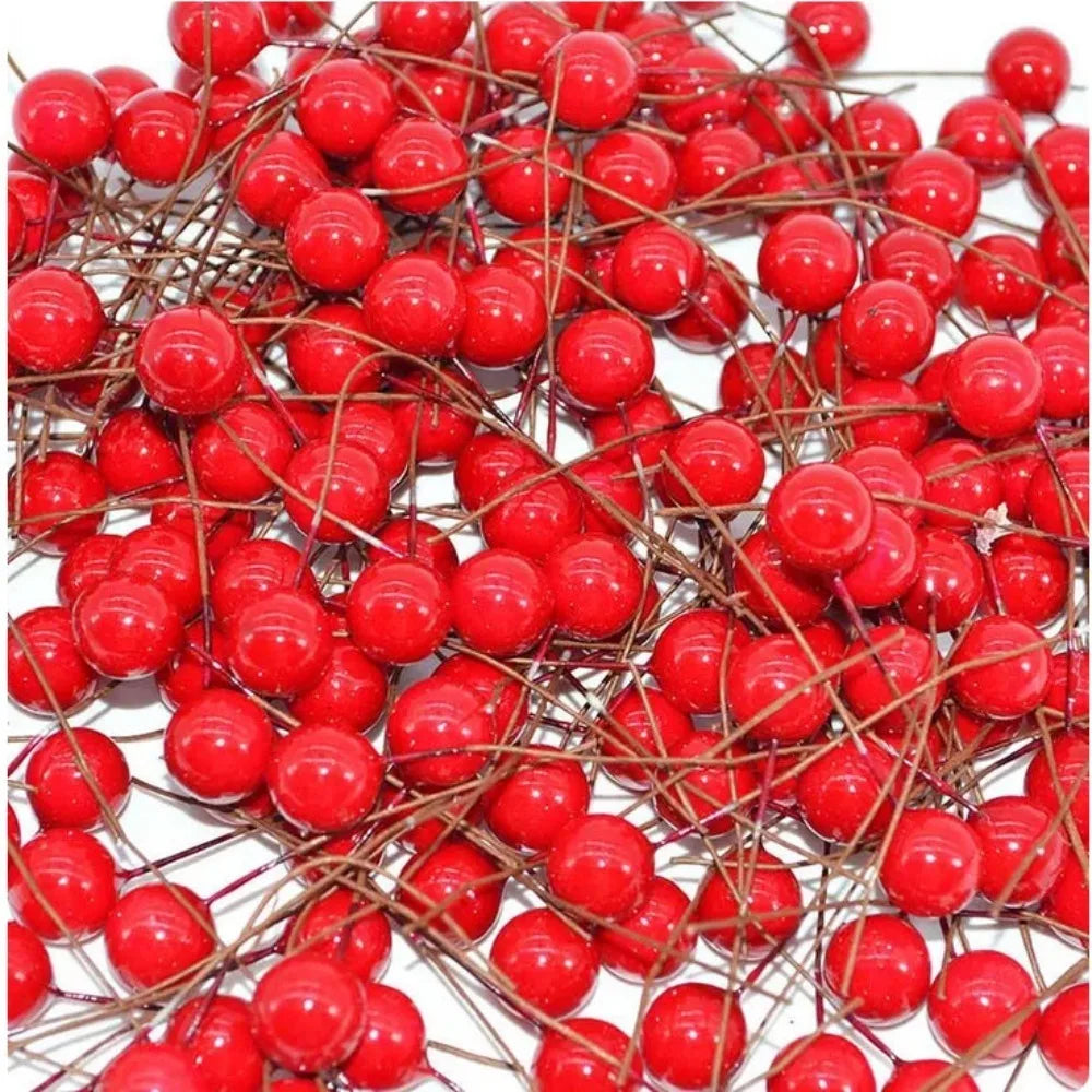 100Pcs Artificial Red Holly Berries Christmas Wreath Decor Christmas Craft Decor Richie's 100Pcs