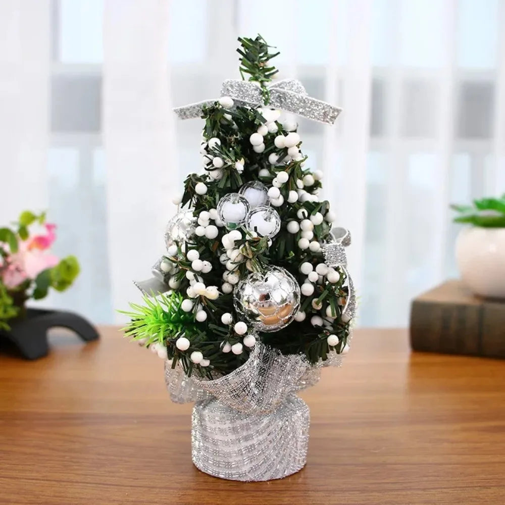 20cm Mini Artificial PVC Christmas Tree Ornament | Holiday Décor Mini Christmas Tree Richie's Silver 0.6M