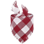 Plaid Dog Bandana with Tassel Edges – Washable Pet Scarf Dog Bandana Richie's