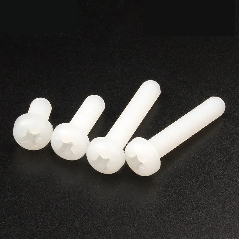Nylon Machine Screws M2–M8 Phillips Pan Head White & Black Nylon Machine Screws Richie's White M2.5x4 50pcs