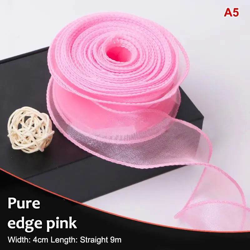 10 Yards Organza Wavy Edge Ribbon 4cm – Bouquet & Gift Wrap Craft Ribbon Richie's A5 10yard