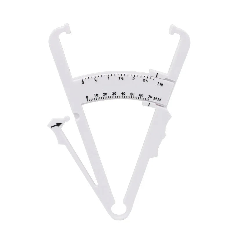 FTBTOC Skinfold Body Fat Caliper with Measurement Chart Body Fat Caliper Richie's white