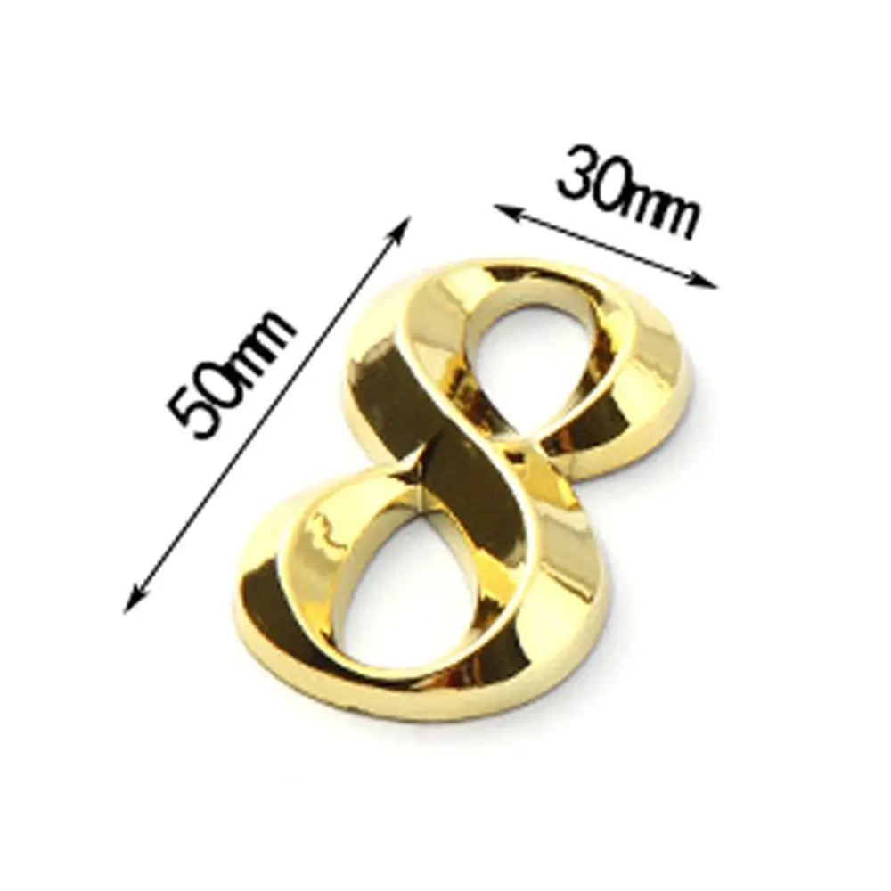 3D Golden Self-Adhesive Door Numbers 0–9 | Electroplated Zinc Door Number Sign Richie's