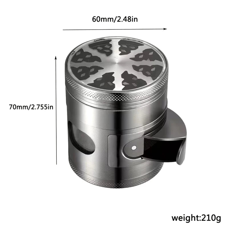 60mm Four-Layer Zinc Alloy Herb & Spice Grinder Herb Spice Grinder Richie's