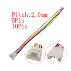 10Pcs JST PH 2.0mm Connector 2–6 Pin Male Female 26AWG Cables Wire Connector Set Richie's 10Pcs 5Pin-K