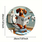Wooden Hanging Bathroom Sign Round Farmhouse Wall Décor Wall Sign Plaque Richie's 07