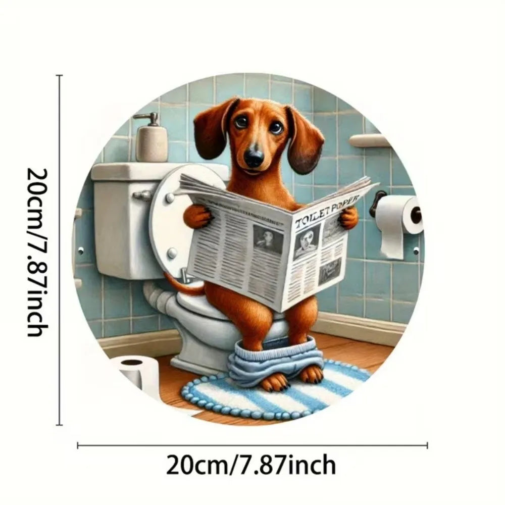 Wooden Hanging Bathroom Sign Round Farmhouse Wall Décor Wall Sign Plaque Richie's 07
