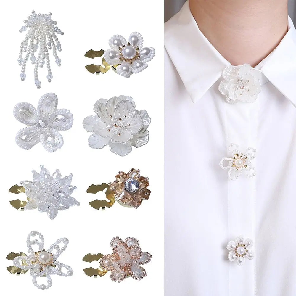 Pearl Button Covers DIY Alloy Rhinestone Shirt Cufflinks Button Cover Accessory Richie's