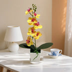 7-Bloom Artificial Pink Orchid Potted Plant | Faux Bonsai Artificial Potted Flower Richie's Style B