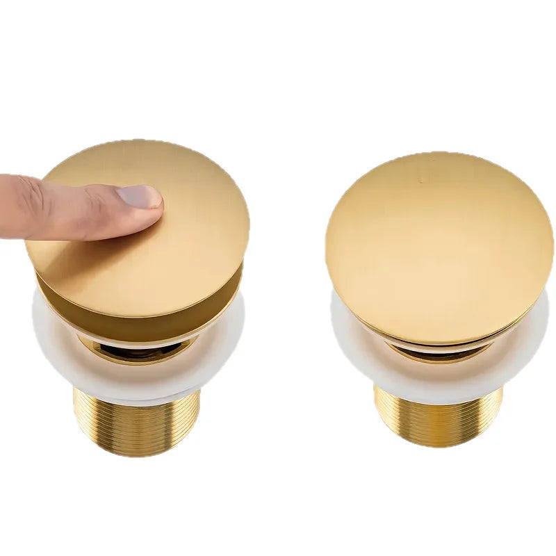 Stainless Steel Basin Drain with Pop-Up Press Stopper Basin Drain Stopper Richie's