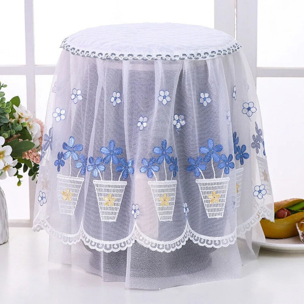 Pastoral Lace Embroidery Dust Cover for Air Fryer & Rice Cooker Appliance Dust Cover Richie's Floral basket-2