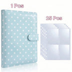 PU Leather 6-Ring Binder Magnetic Closure & Photo Card Sleeves Ring Binder Organizer Richie's blue