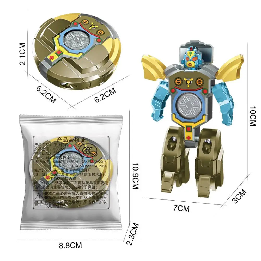 Transformable Fidget Spinner Robot Toy – Fun Kids Gift Fidget Spinner Toy Richie's silver