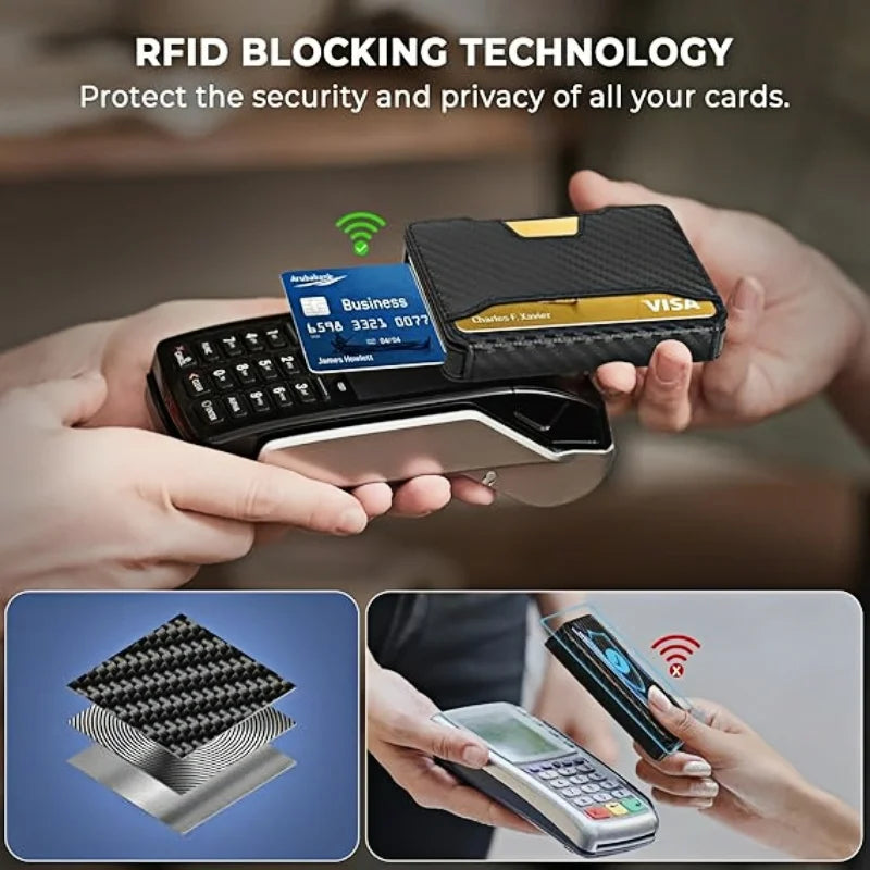 Zeeker EDC Pop-Up Slim Wallet – RFID Blocking Leather Card Holder Slim Card Wallet Richie's