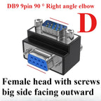 DB9 VGA 90° Right Angle Adapter – 9/15 Pin Male to Female VGA Adapter Connector Richie's D DB9 9 DB9FS90DW