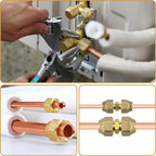 Brass Flare Nut Tube Fittings 1/8"–3/4" Air Conditioning Pipe Brass Flare Fitting Richie's