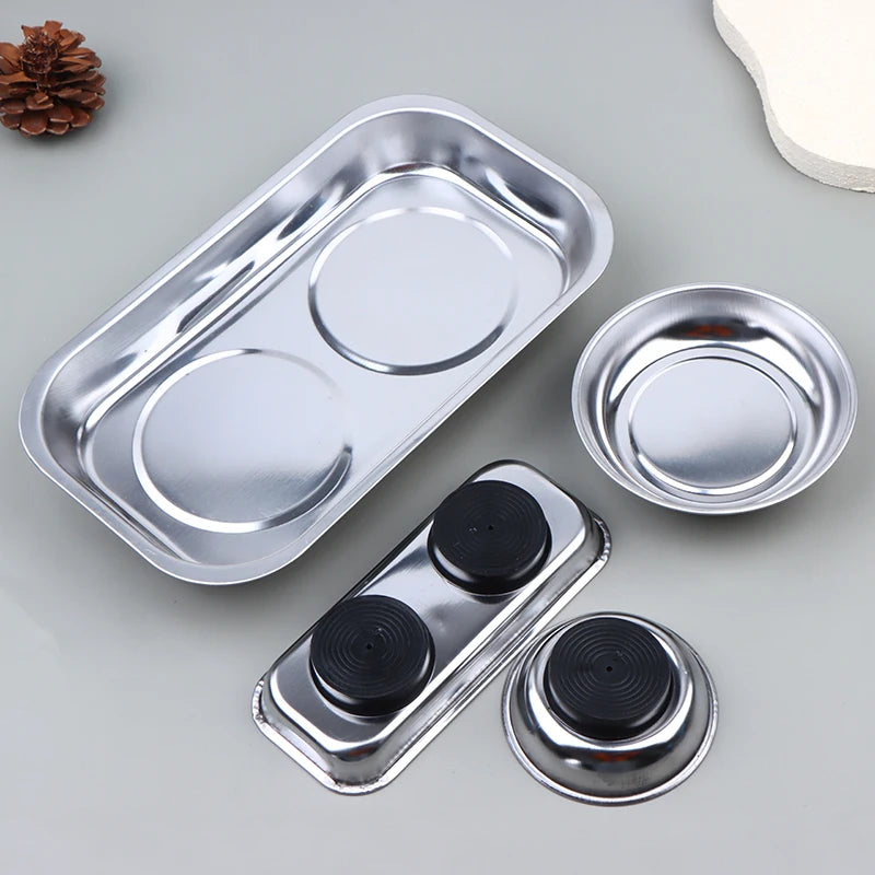Stainless Steel Magnetic Parts Bowl 4" & 6" | Bolts Nuts Screws Magnetic Parts Tray Richie's