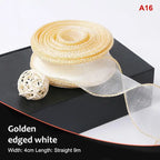 10 Yards Organza Wavy Edge Ribbon 4cm – Bouquet & Gift Wrap Craft Ribbon Richie's A16 10yard