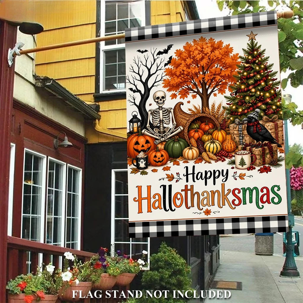 Flax Garden Flag – Halloween Thanksgiving Christmas Yard Banner Garden Flag Richie's