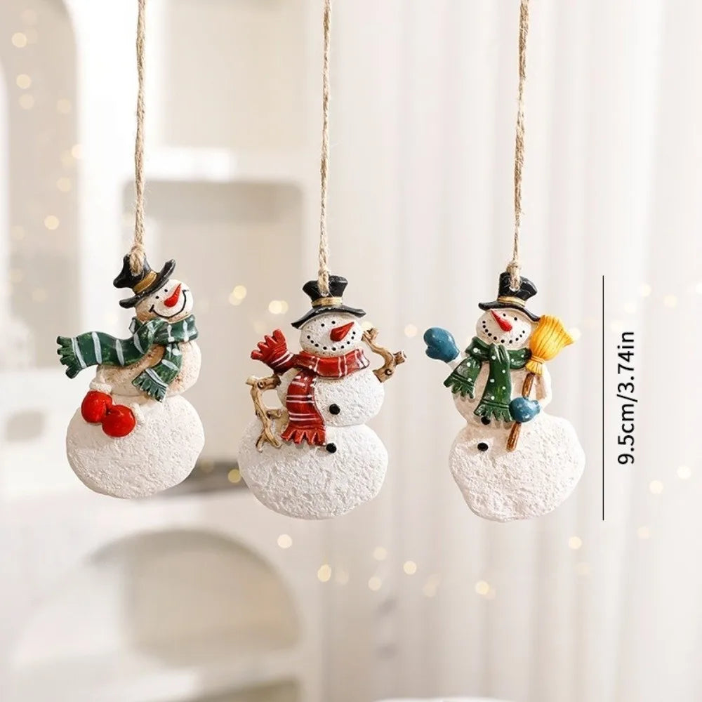 Resin Christmas Ornaments – Santa Claus & Snowman Pendants Christmas Tree Ornaments Richie's 06