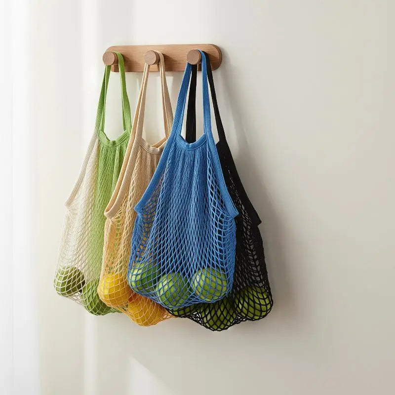 Foldable Cotton Mesh Grocery Tote – Reusable Eco Shopping Bag Reusable Tote Bag Richie's